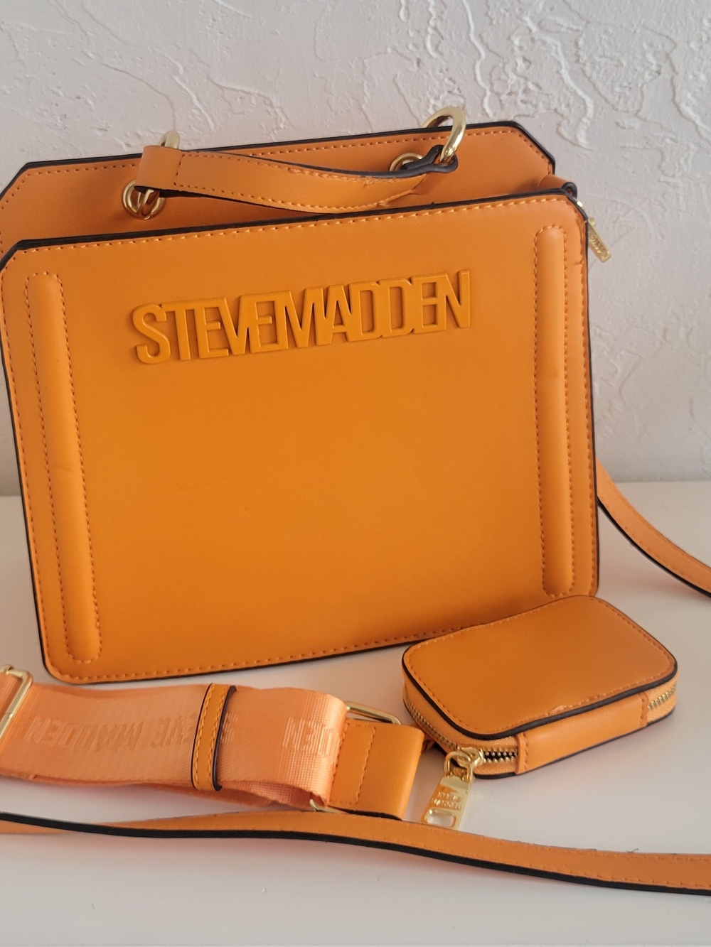 Steve Madden Orange Crossbody Bag with Removable Strap